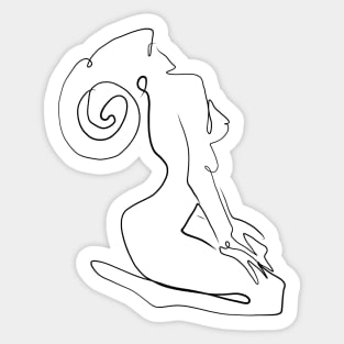 Aries Celestial Line Art Sticker